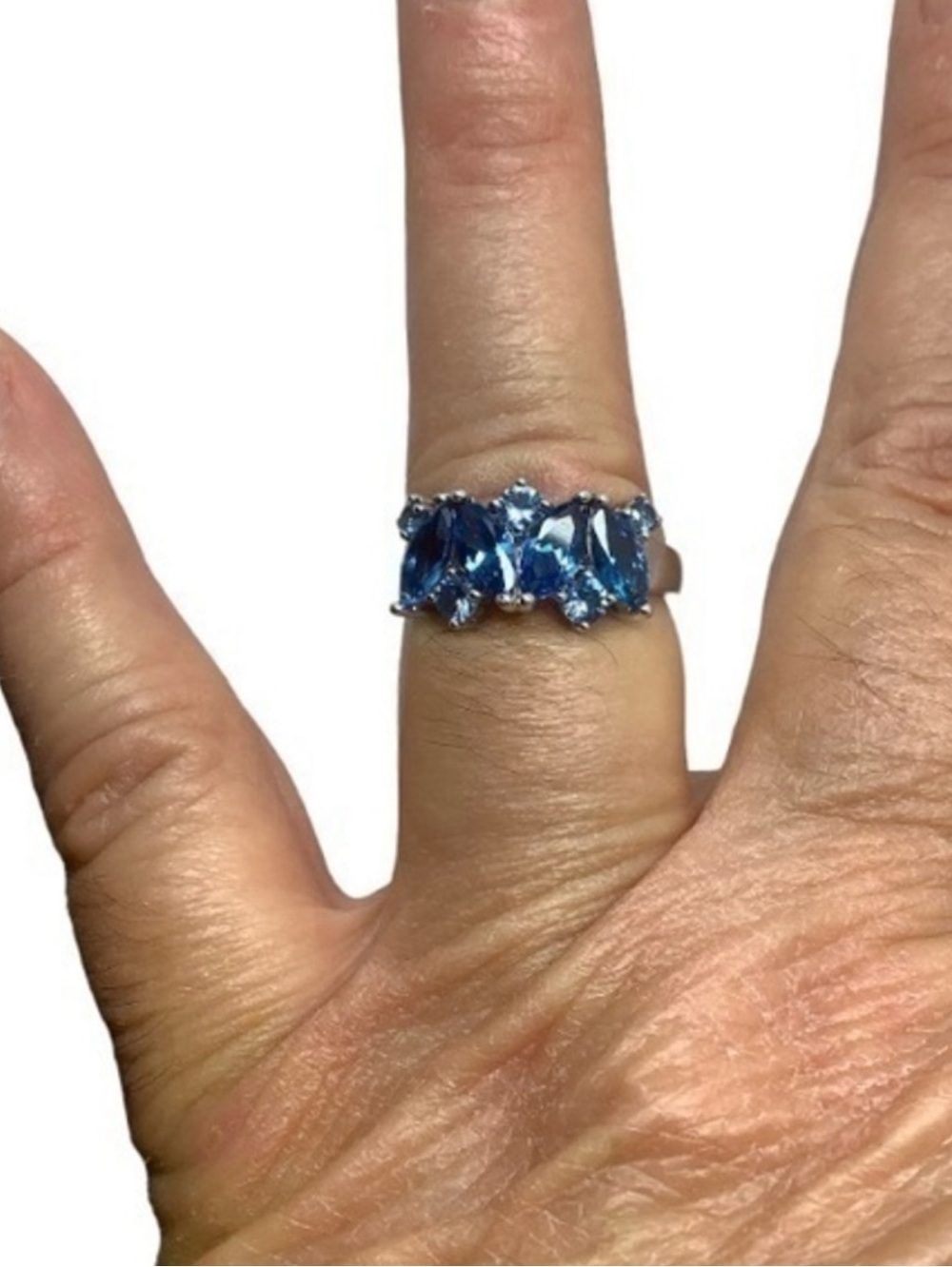 BBJ Blue Topaz sterling silver ring size 9